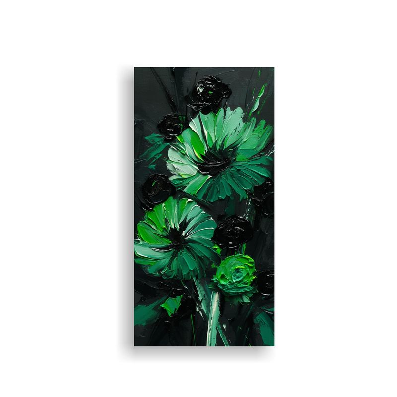GENERICO - Pintura De Flores En Lienzo Intensidad De Color 40x80 Cm