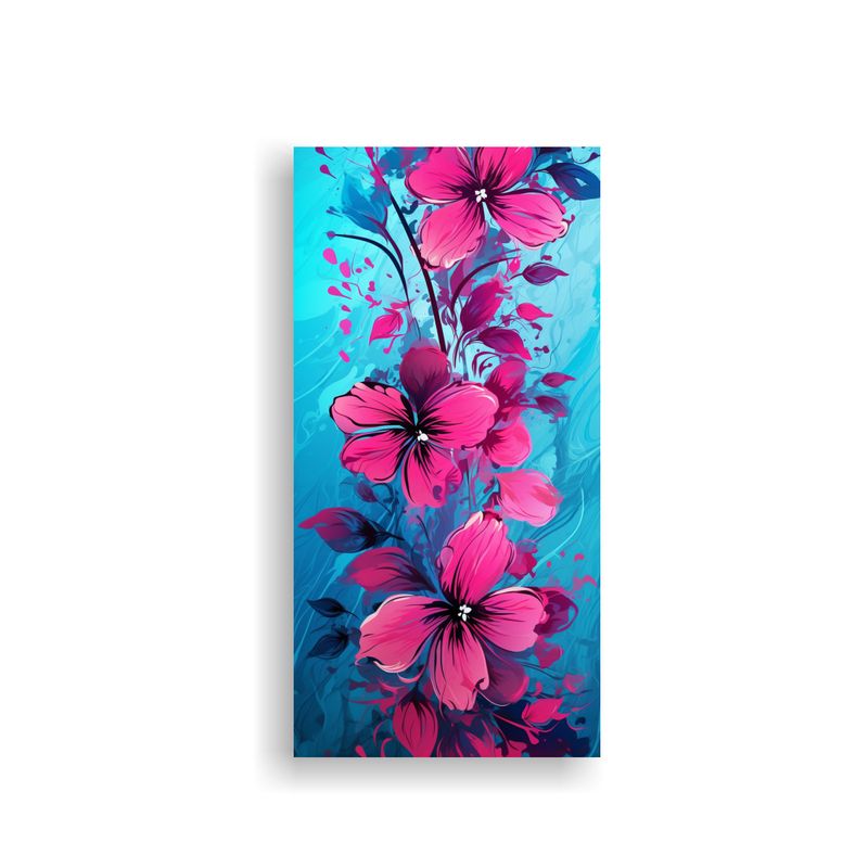 GENERICO - Cuadro Turquesa Y Rosa Estilo Neonoir Clásico 80x160 Cm