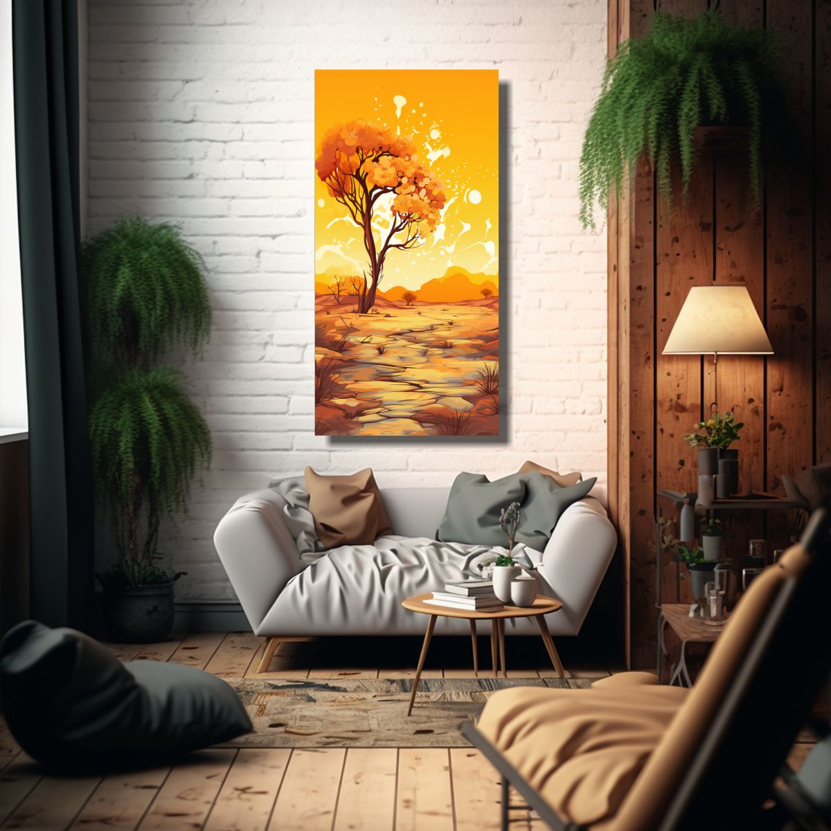 GENERICO - Cuadro Decorativo Rectangular Arte Calidos A 80x160 Cm