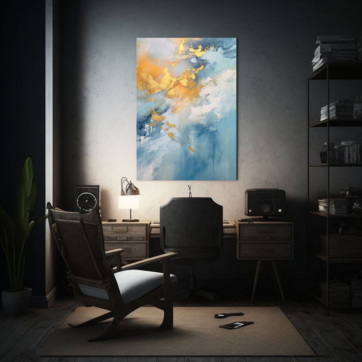 GENERICO - Pintura Decorativa Abstracta En Pasteles Con 80x120 Cm