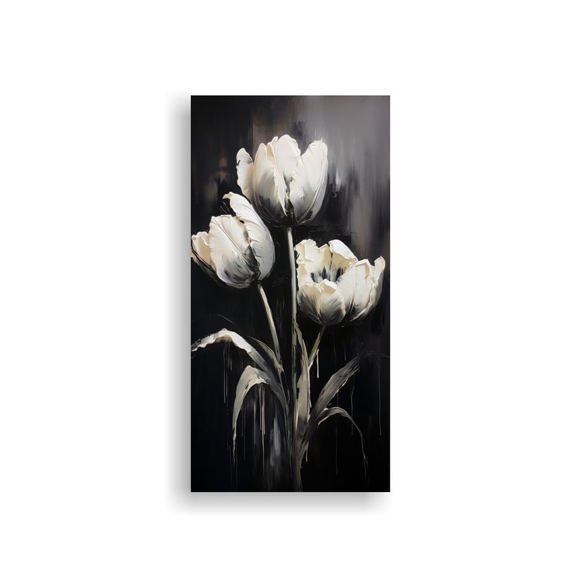 GENERICO - Cuadro Estético De Finas Líneas Tulipanes 50x100 Cm