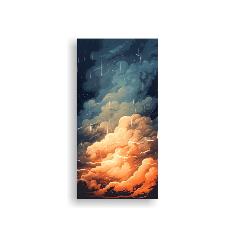GENERICO - Cuadro Decorativo De Tormenta Con Nubes En Tonos 20x40 Cm