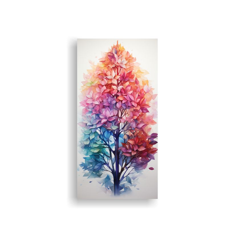 GENERICO - Cuadro Geométrico Luminoso De árbol Flamboyante 50x100 Cm