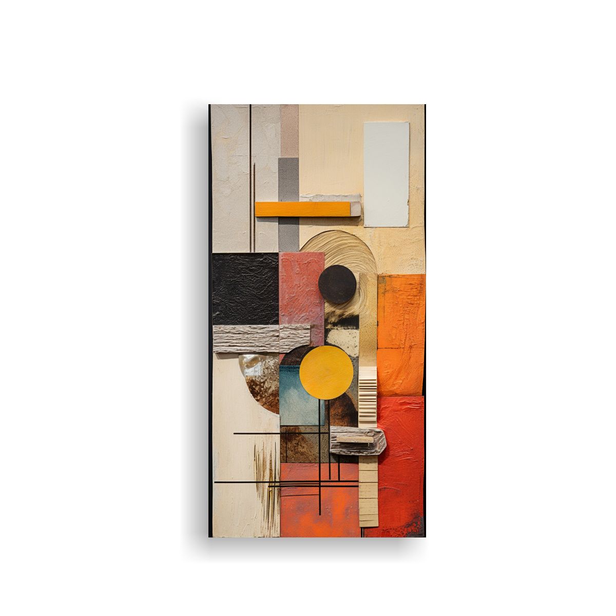 GENERICO - Cuadro Abstracto En Bastidor De Vida Collage De 50x100 Cm