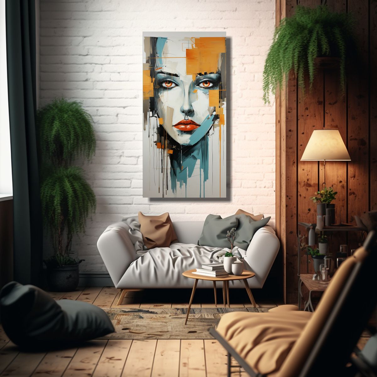 GENERICO - Tela En Bastidor Fotografía Motivo Rostro Robot 70x140 Cm