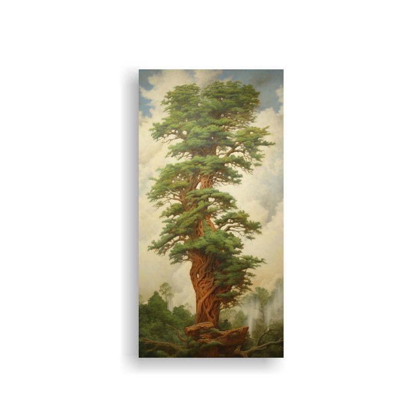 GENERICO - Pintura Abstracta De árbol De Cedro Estilo 20x40 Cm