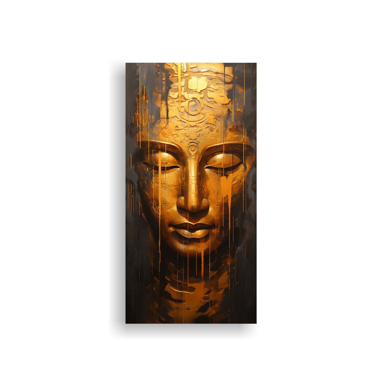 GENERICO - Cuadro Tela Sublimada Buddha Abstracto Oro Y 80x160 Cm