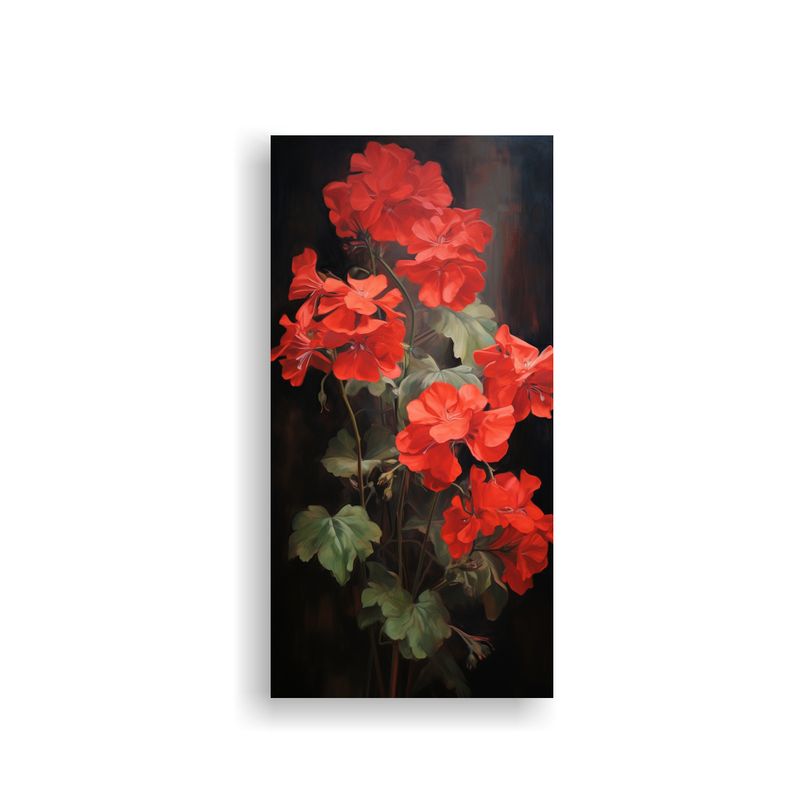 GENERICO - Pintura Abstracta De Flores De Geranio 40x80 Cm