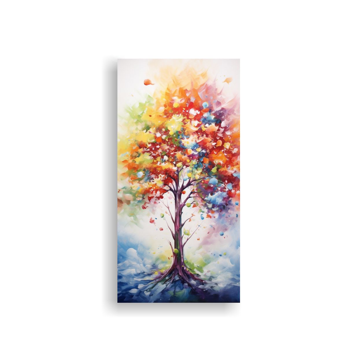 GENERICO - Cuadro Abstracto Armonía árbol Acebo Colores 80x160 Cm