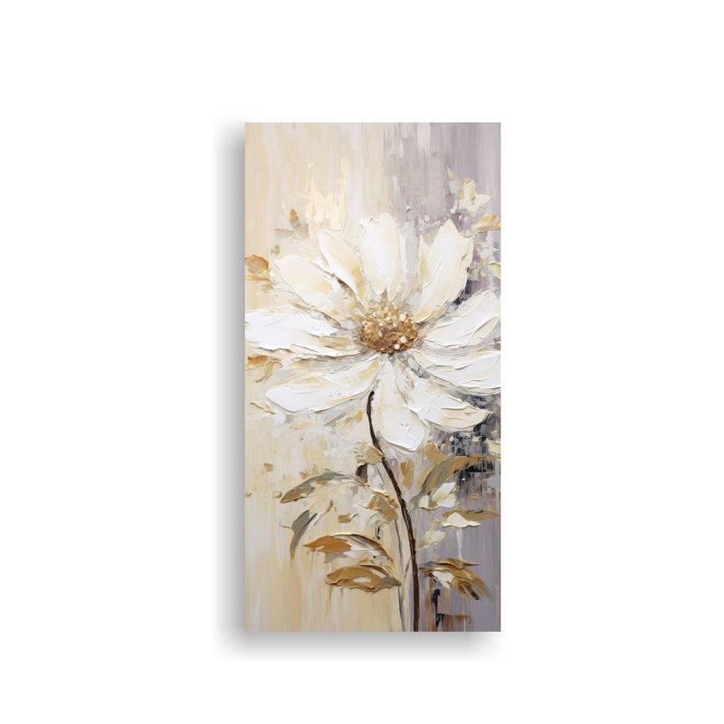 GENERICO - Pintura De Flores Blancas En Lienzo Estilo 70x140 Cm