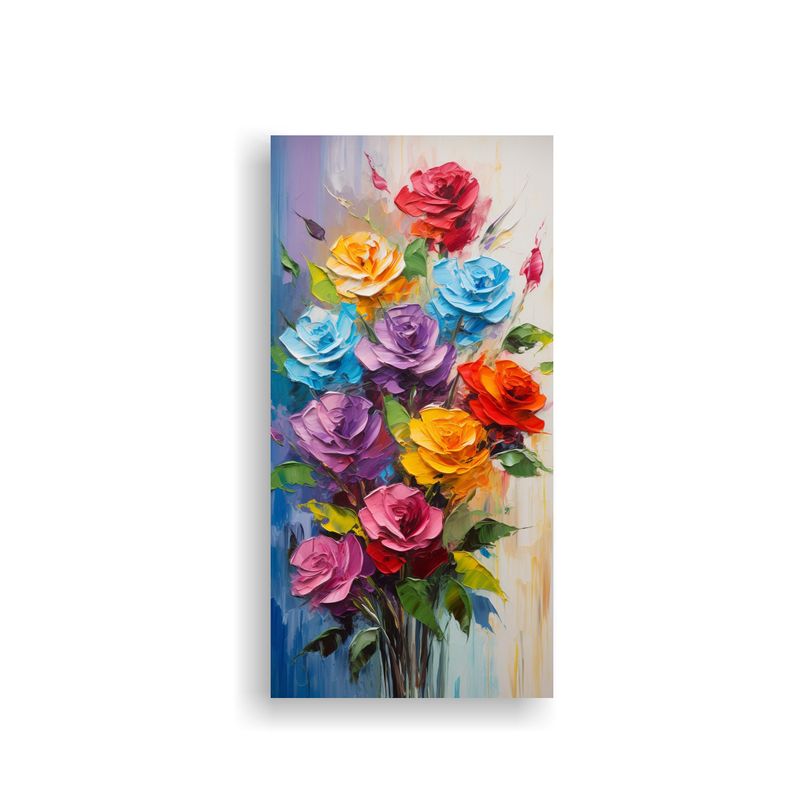 GENERICO - Pintura De Rosas En Lienzo En Colores Del 20x40 Cm