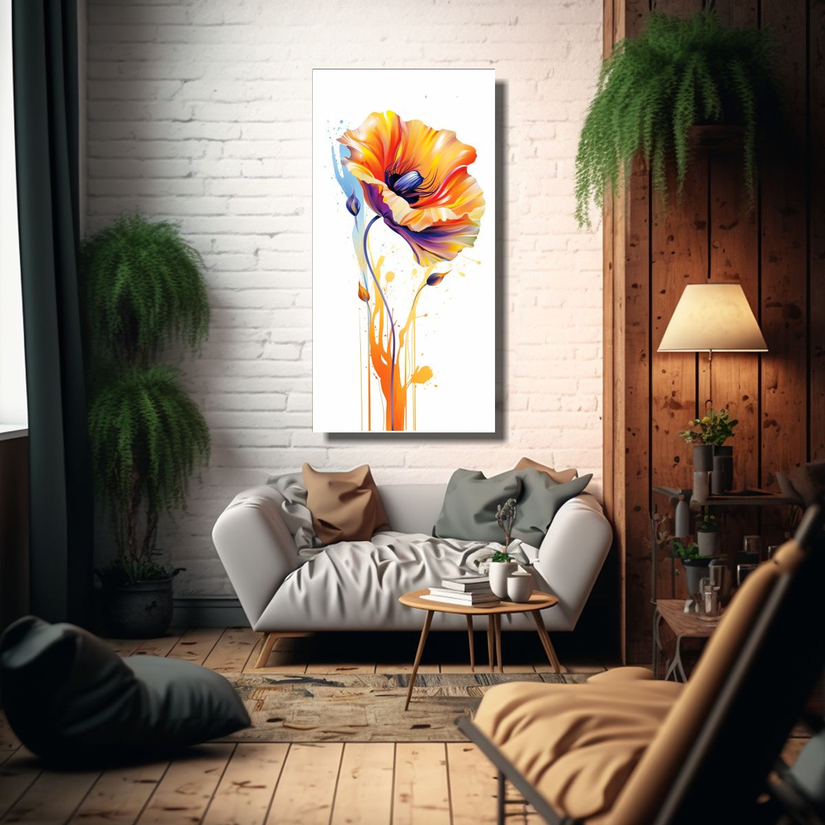 GENERICO - Cuadro Decorativo Elegante Lienzo Xeo Del Poppy 80x160 Cm