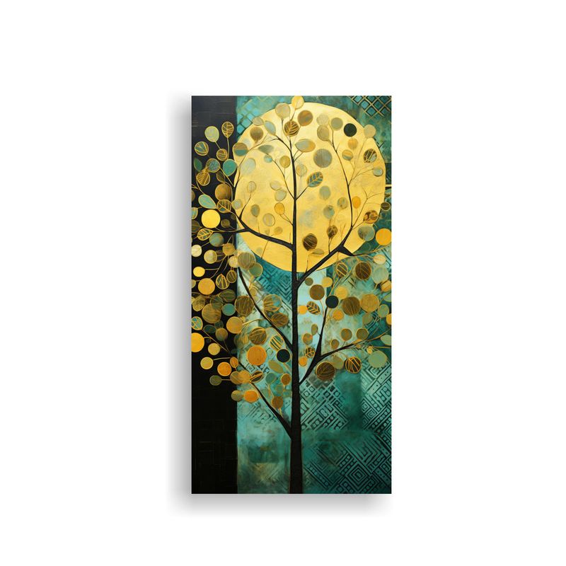 GENERICO - Pintura Decorativa Con Imagen De árbol En Verde 60x120 Cm