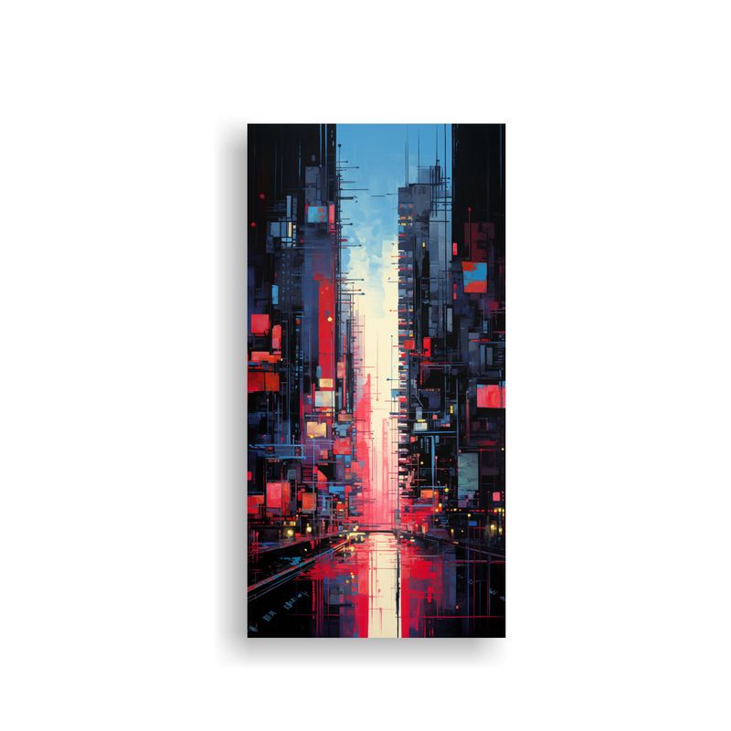 GENERICO - Pintura Decorativa De Una Ciudad Al Atardecer En 30x60 Cm