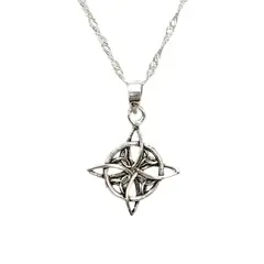 GENERICO - Collar Nudo de Bruja 4 Triquetas Plata Protección Energética