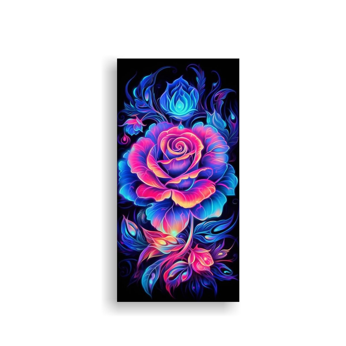 GENERICO - Pintura Digital De Un Primer Plano De Una Rosa En 30x60 Cm.