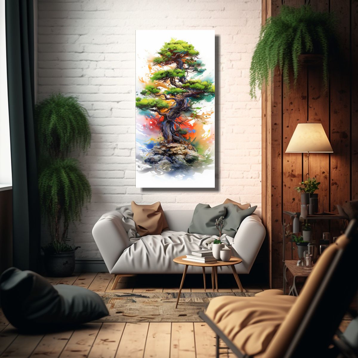 GENERICO - Cuadro Abstracto De Colores Vibrantes Para La 80x160 Cm