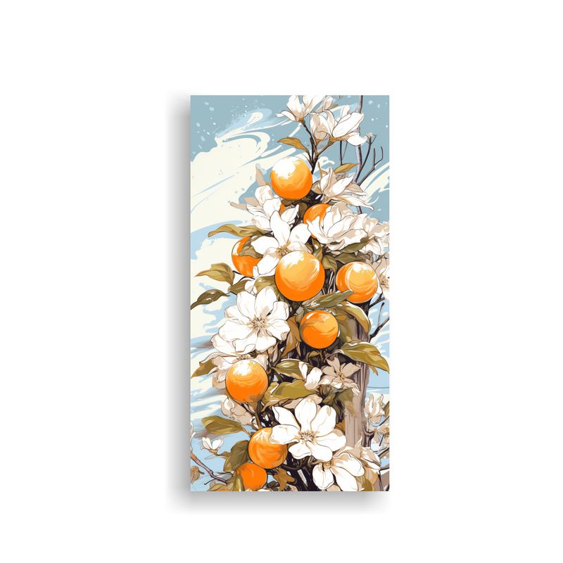 GENERICO - Cuadro Decorativo Luminoso Árbol Naranja En 40x80 Cm