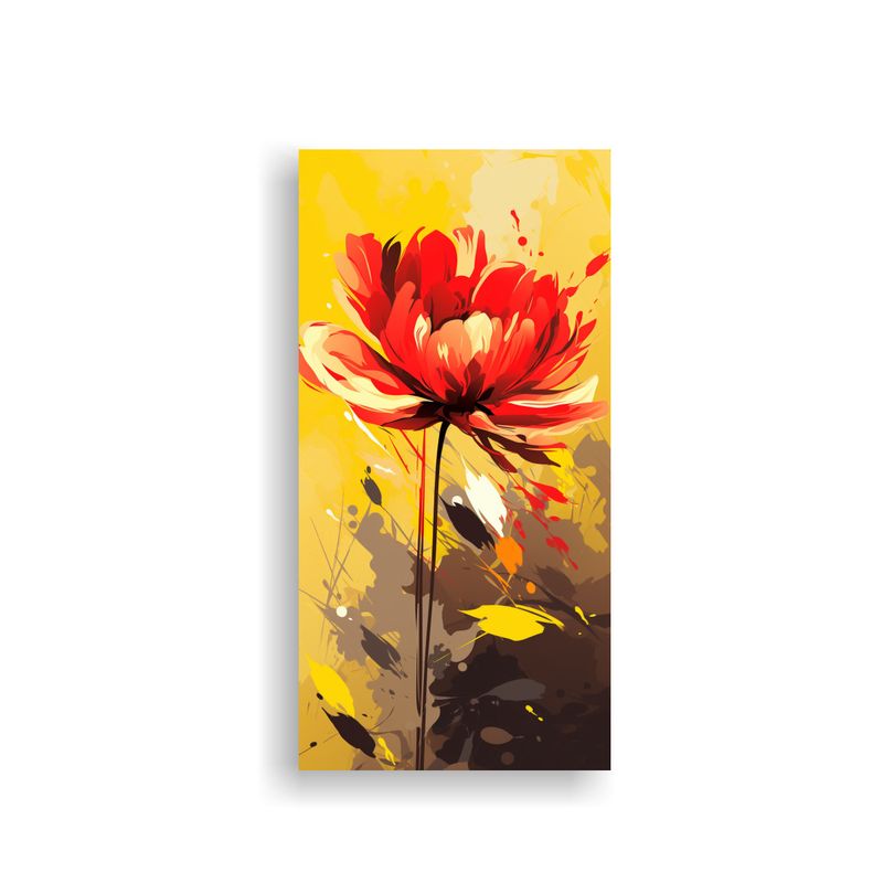 GENERICO - Forma Bastidor De Madera De Arte Amarillo Y Rojo 40x80 Cm