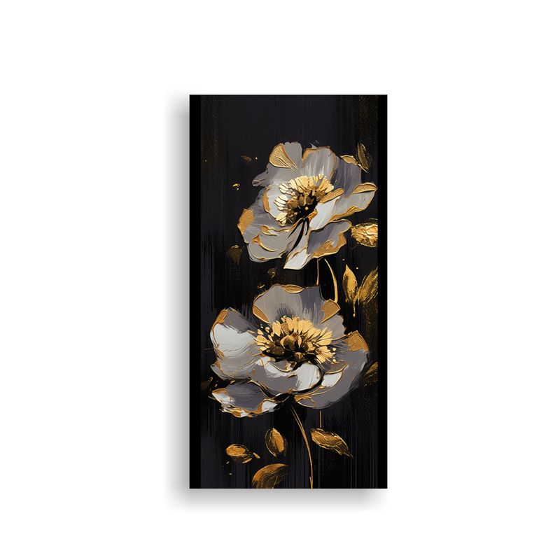 GENERICO - Pintura Decorativa En Lienzo Con Flores A Color 30x60 Cm