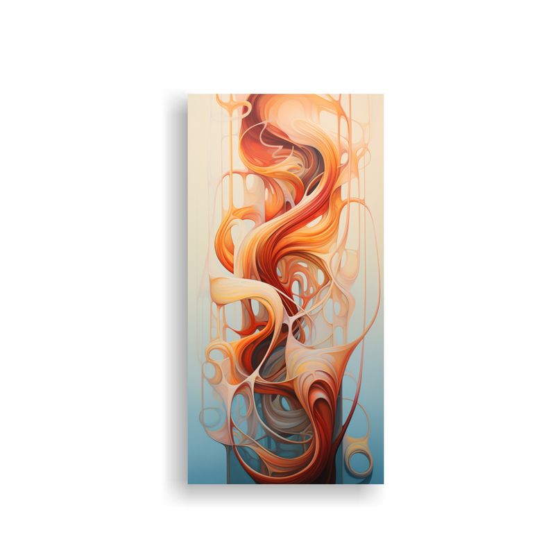 GENERICO - Cuadro Abstracto Conexiones Intenso Y Líneas 70x140 Cm