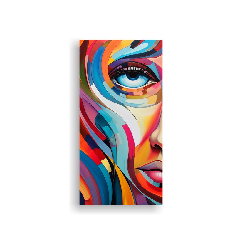 GENERICO - Pintura Abstracta Colorida Impactante En Bastidor 30x60 Cm