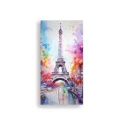 GENERICO - Cuadro Acuarela Vanguardista De La Torre Eiffel 30x60 Cm