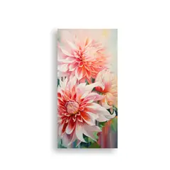 GENERICO - Lienzo Abstracto De Flores Dahlias En Estilo 30x60 Cm