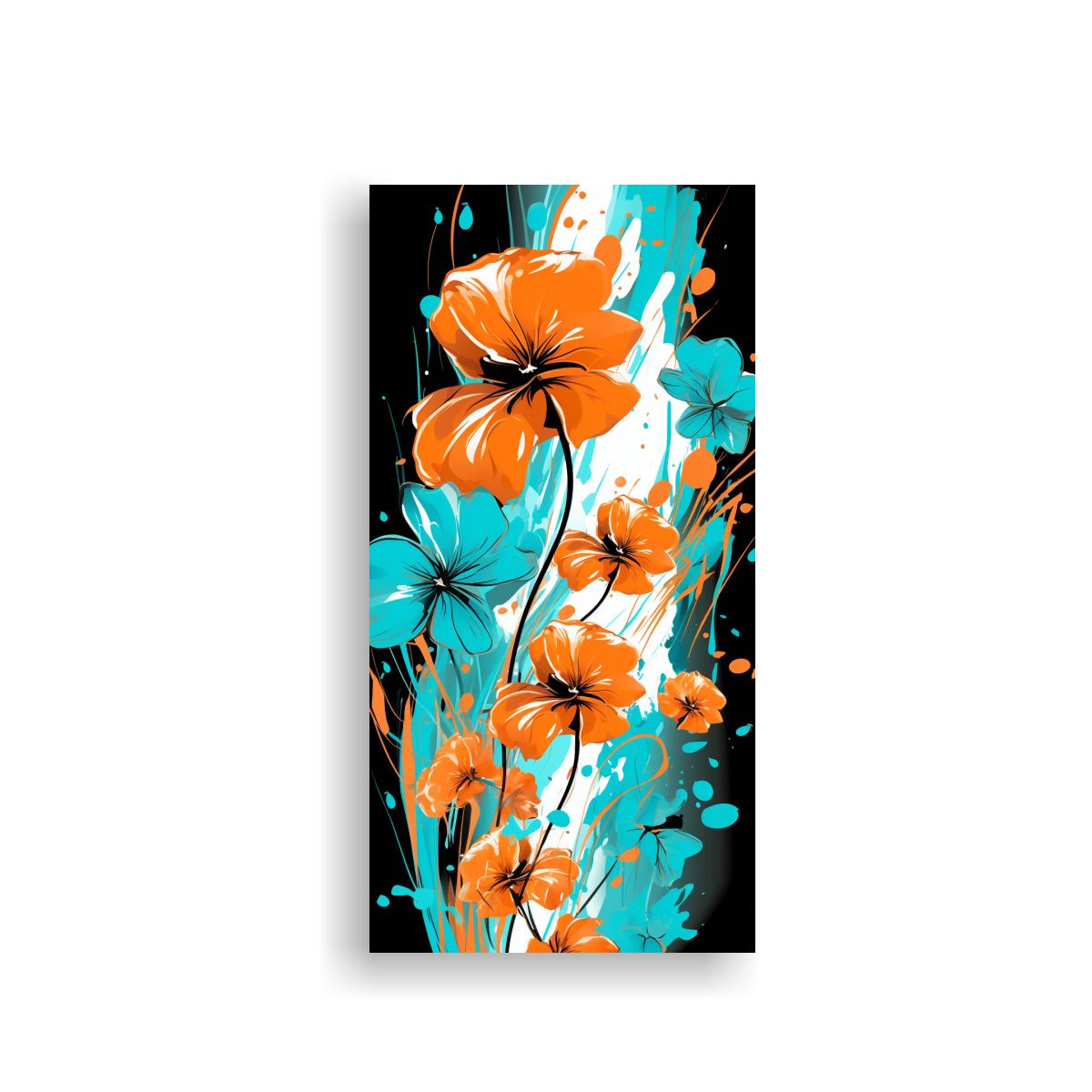 GENERICO - Pinturas Decorativas En Tonos Turquesa Y Naranja 40x80 Cm