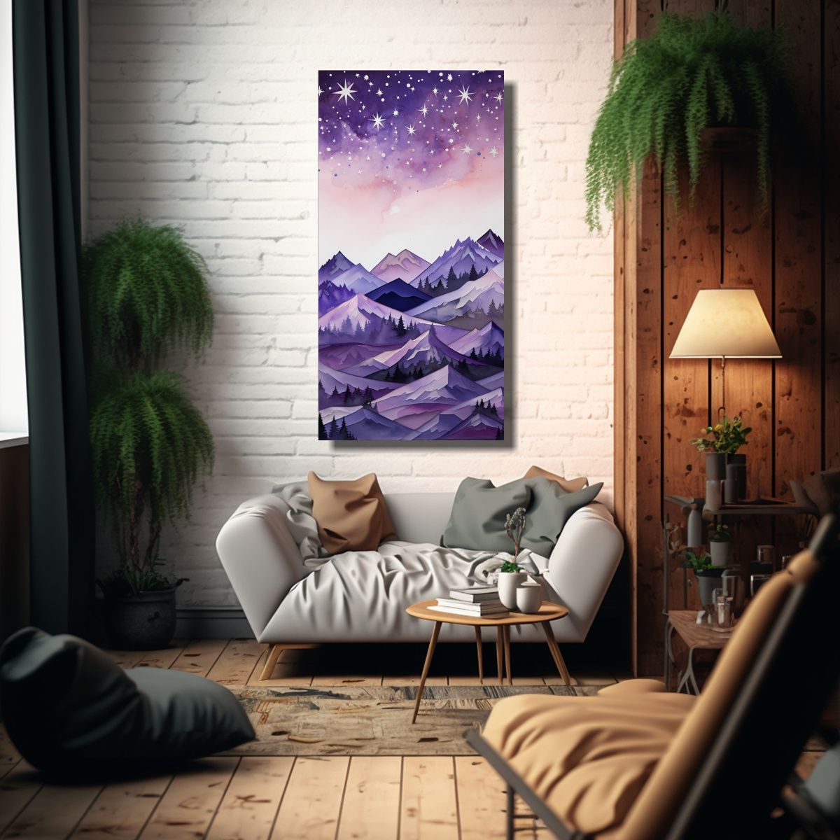 GENERICO - Paisaje Montañoso Con Estilo Elegante Y 40x80 Cm.