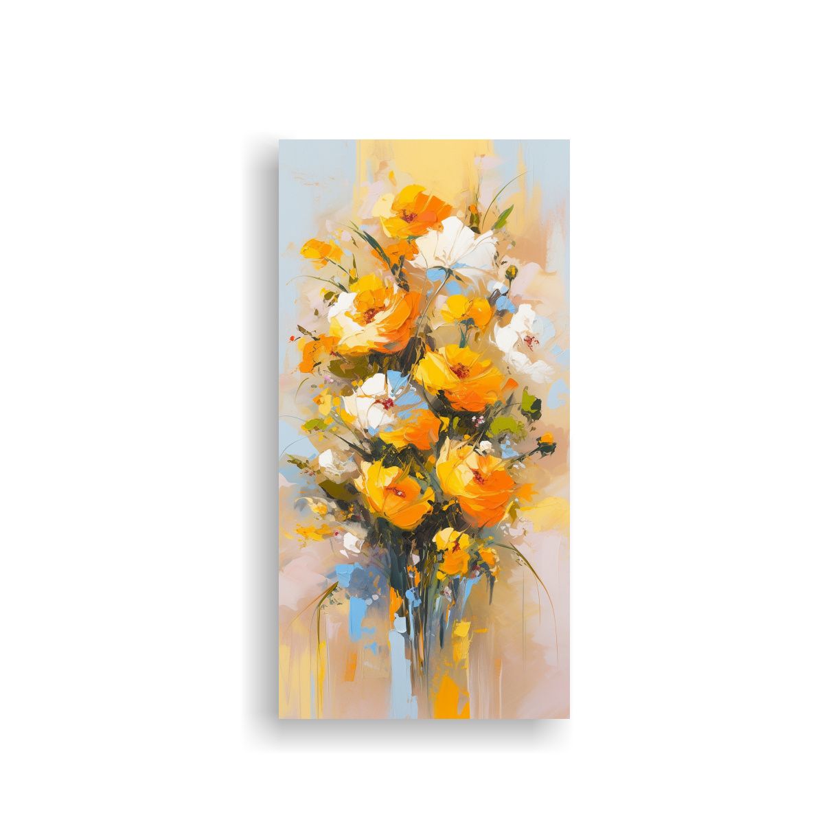 GENERICO - Pintura En Lienzo De Flores Amarillas Estilo 70x140 Cm