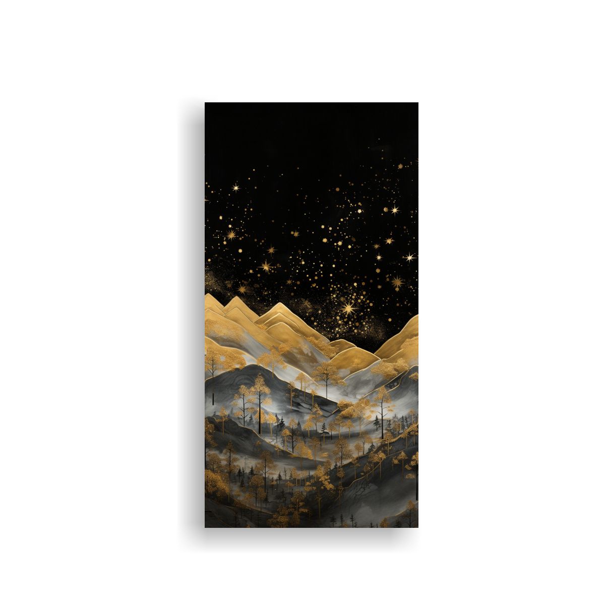 GENERICO - Tela En Bastidor Acuarela Paisaje Montañoso De 80x160 Cm