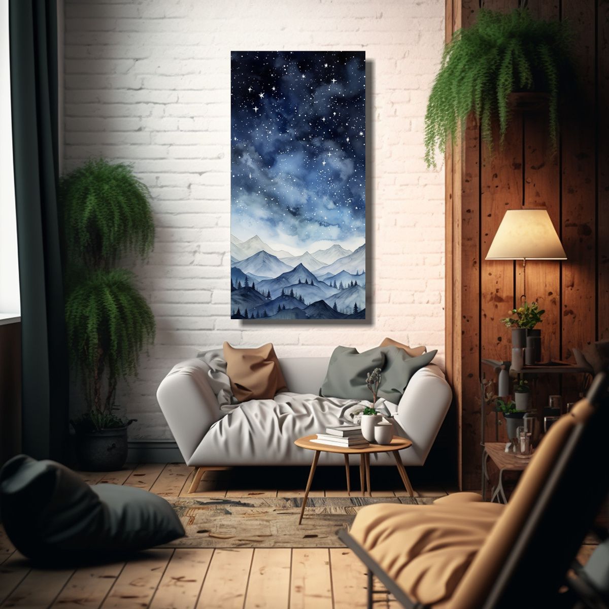 GENERICO - Pintura De Paisaje De Montaña Con Estilo 40x80 Cm