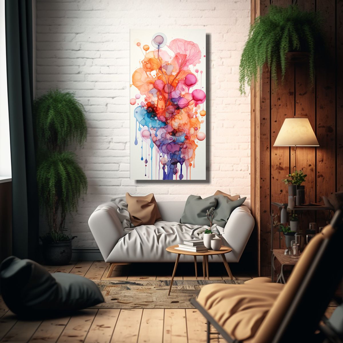 GENERICO - Pinturas Abstractas De Manchas De Tinta Acuarela 70x140 Cm