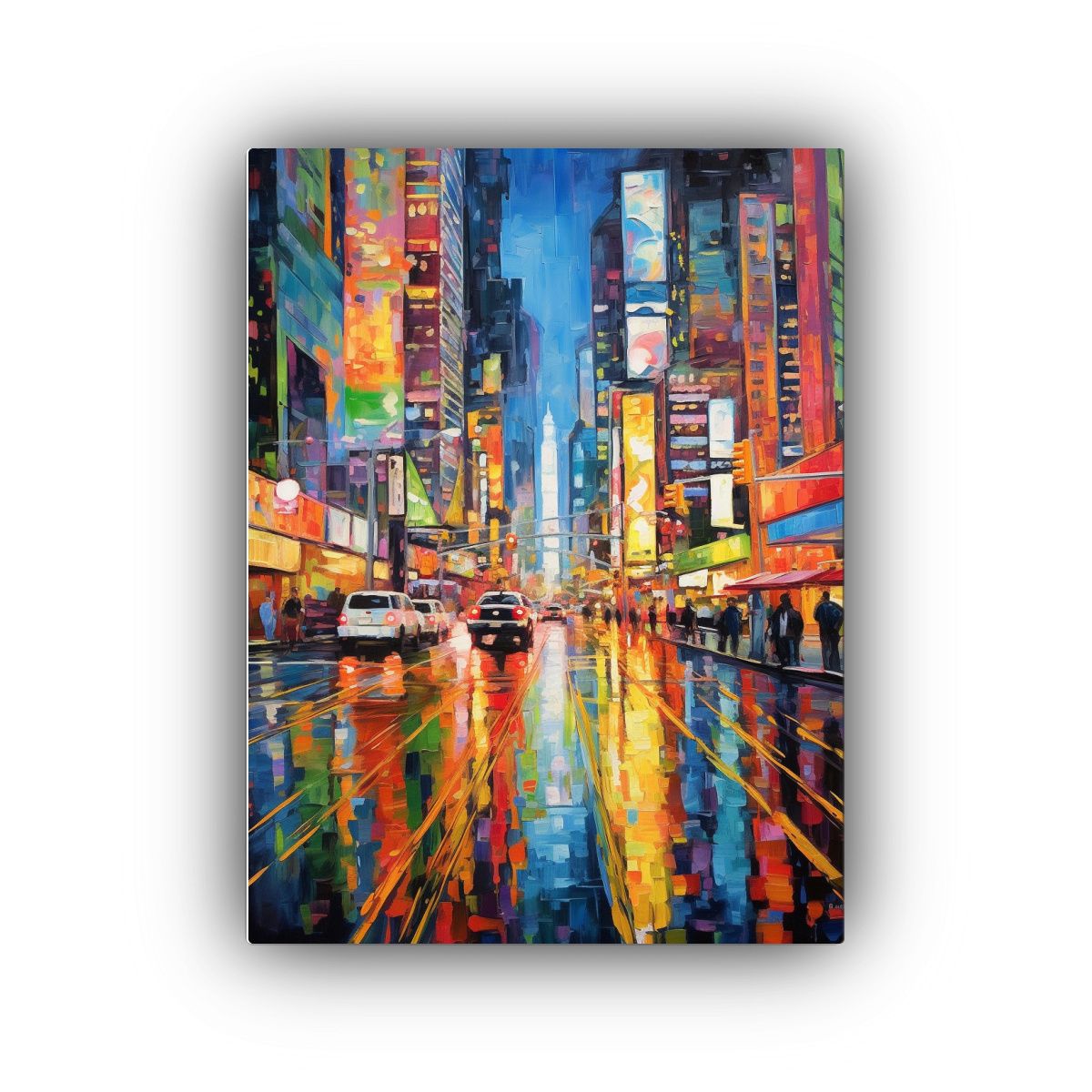 GENERICO - Cuadro Tema Floral Pinta Un Paisaje Urbano Con Un 80x120 Cm