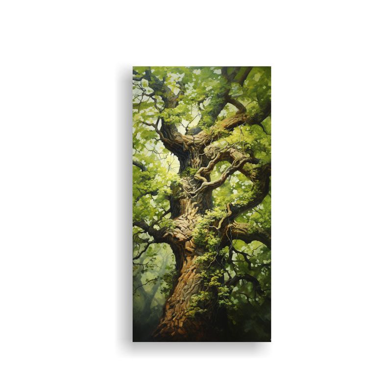 GENERICO - Lienzo Diseño Profundidad Árbol Roble Pintura 80x160 Cm