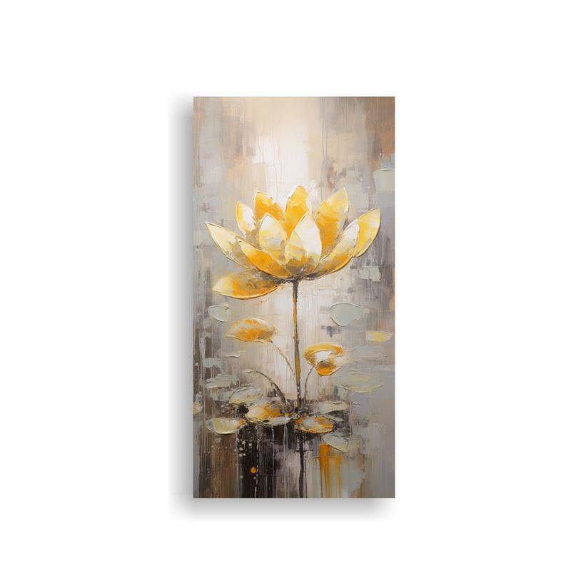 GENERICO - Pintura En Lienzo De Loto Amarillo En Estilo 70x140 Cm