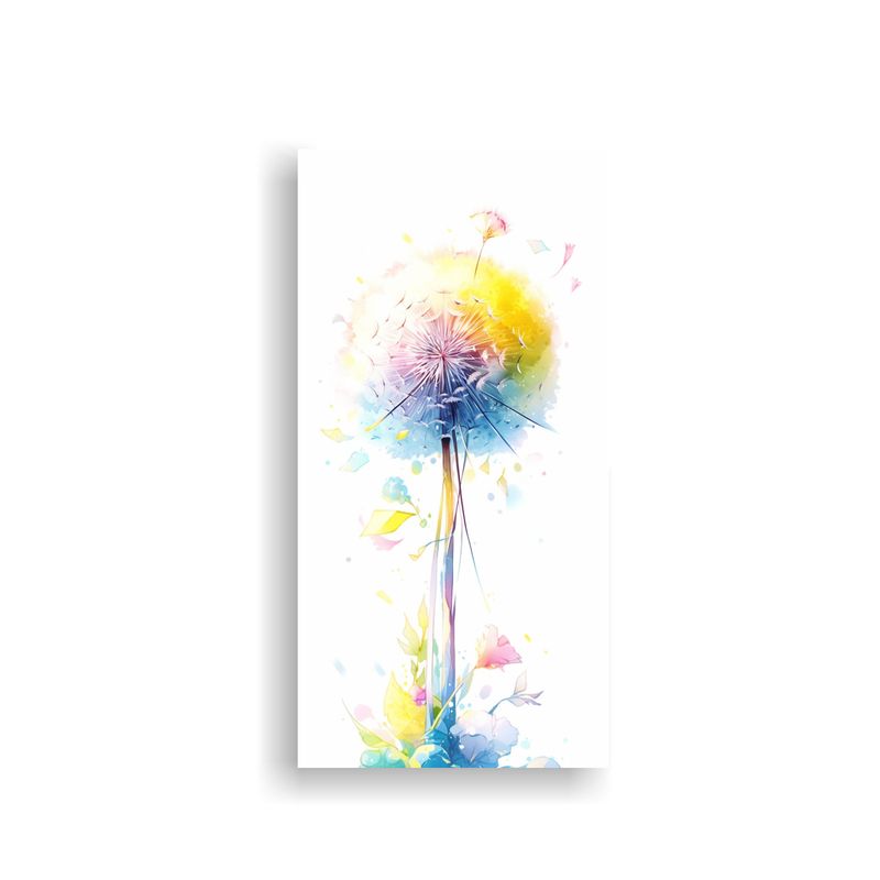 GENERICO - Tela En Bastidor Vertical Flores De Diente De 70x140 Cm