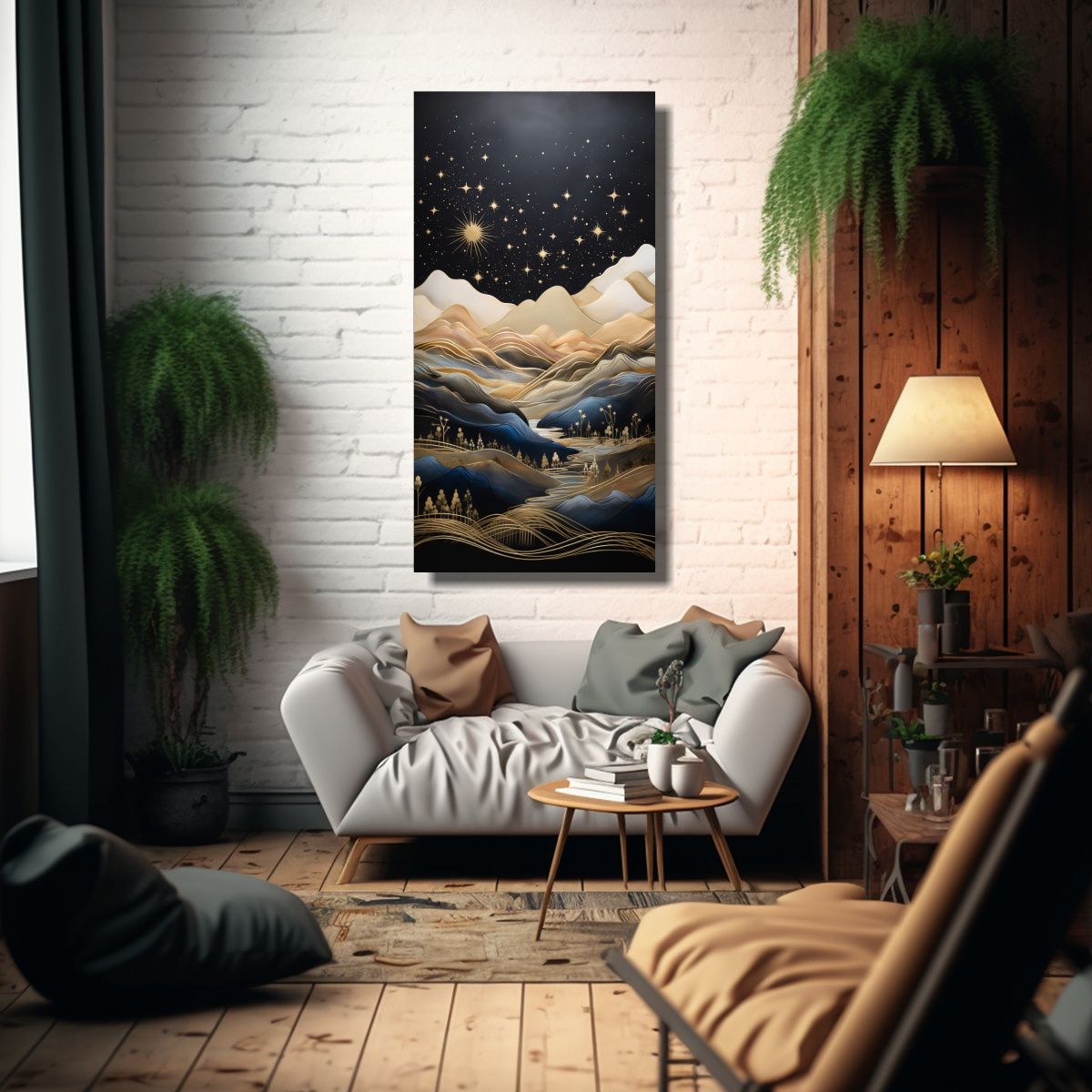GENERICO - Paisaje De Montaña Elegante Con Estilo Intenso 40x80 Cm