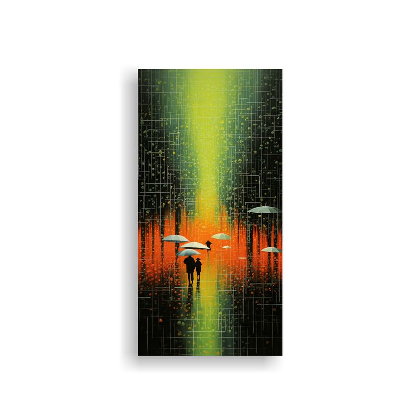 GENERICO - Cuadro Abstracto Calidad Lluvioso Alto Nivel 50x100 Cm