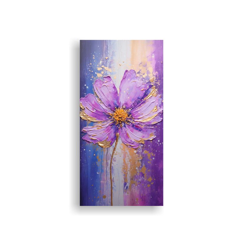 GENERICO - Cuadro Púrpura De Flores En Lienzo Estilo 40x80 Cm