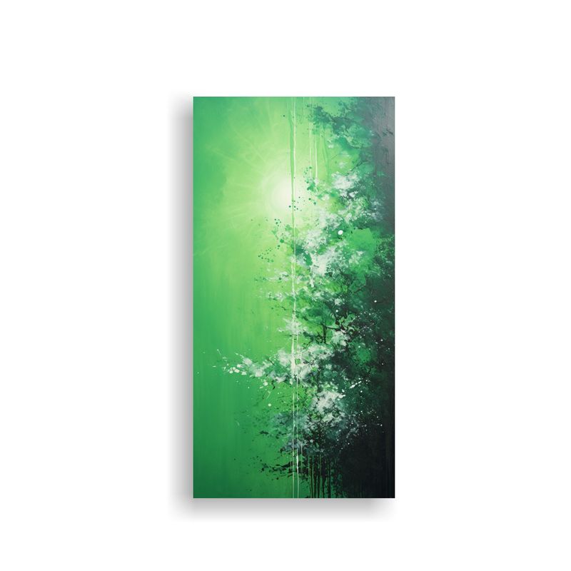 GENERICO - Lienzo De Tela Para Cocina En Verde Y Plateado En 50x100 Cm