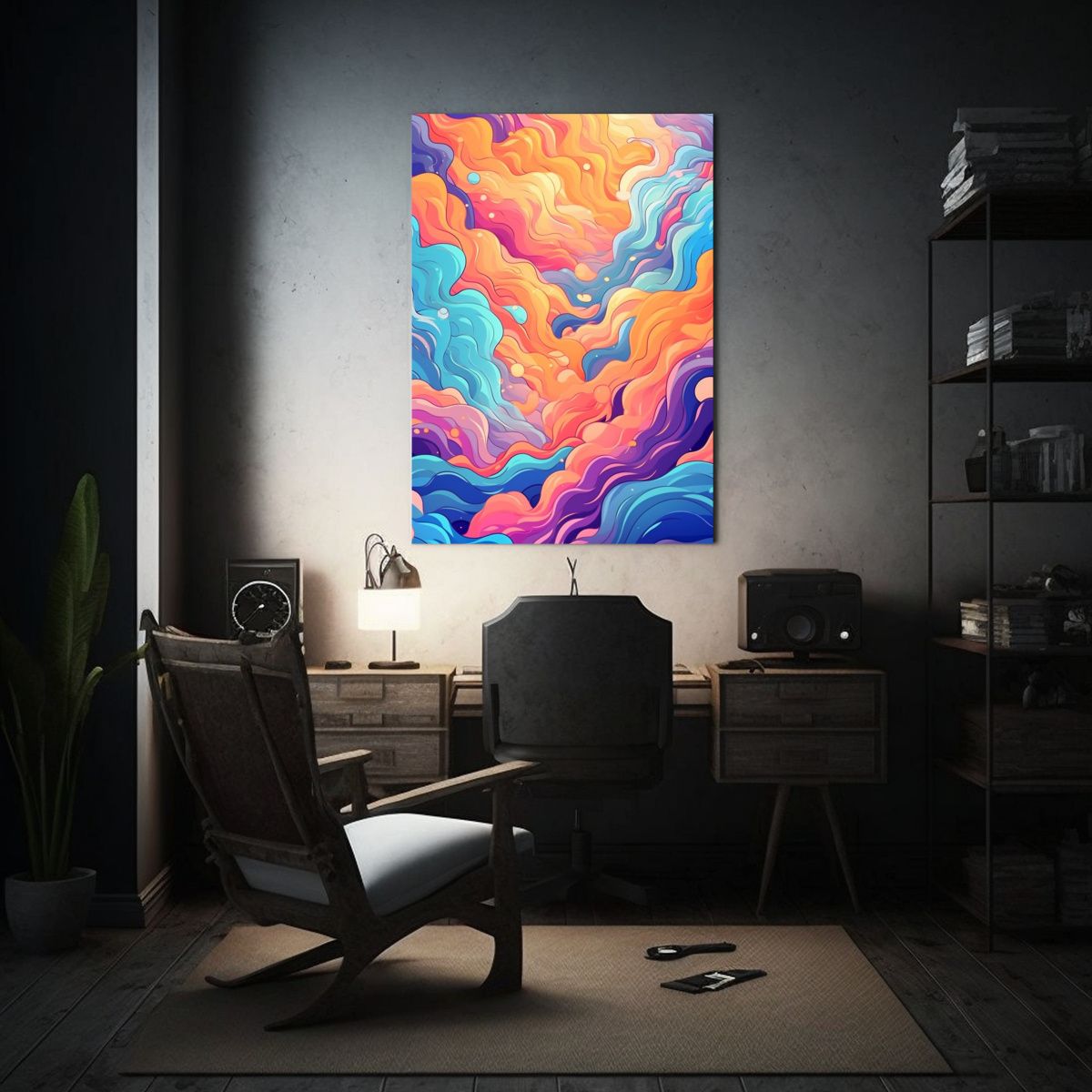 GENERICO - Cuadro Sublimado Bastidor Madera Arte Digital 80x120 Cm