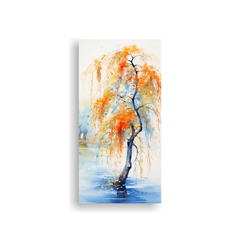 GENERICO - Pintura Abstracta En Bastidor De Temática Árbol 40x80 Cm