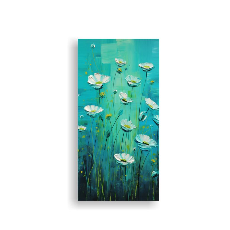 GENERICO - Cuadro Calidos Exuberantes Pintura Floral En 40x80 Cm
