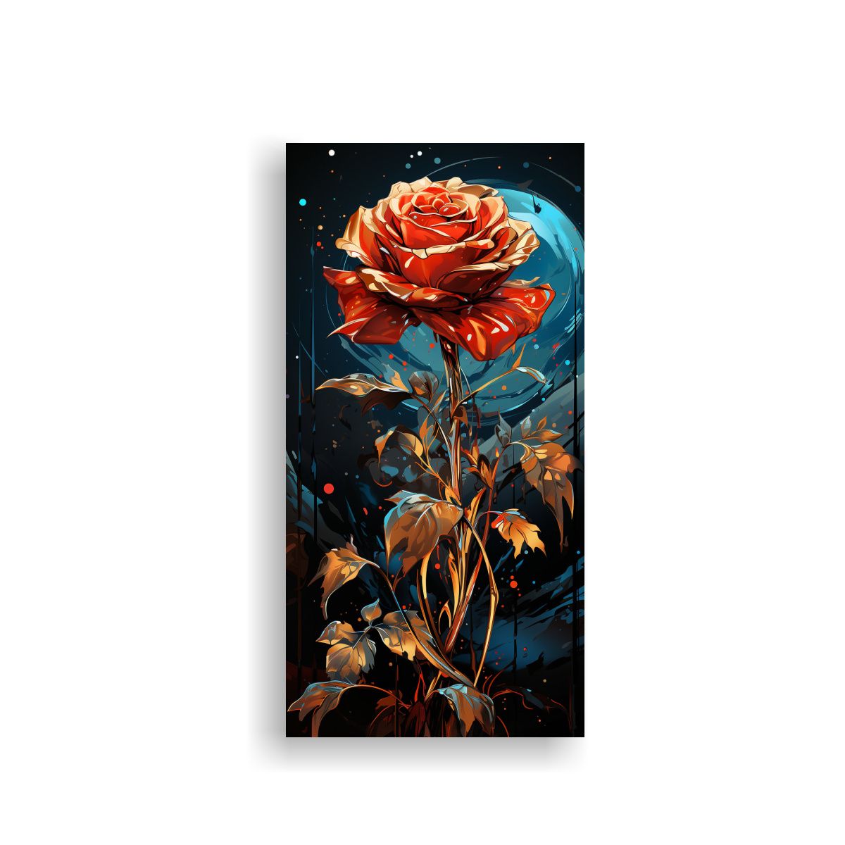 GENERICO - Cuadro Floral Abstracto Digital Rectangular Que 20x40 Cm