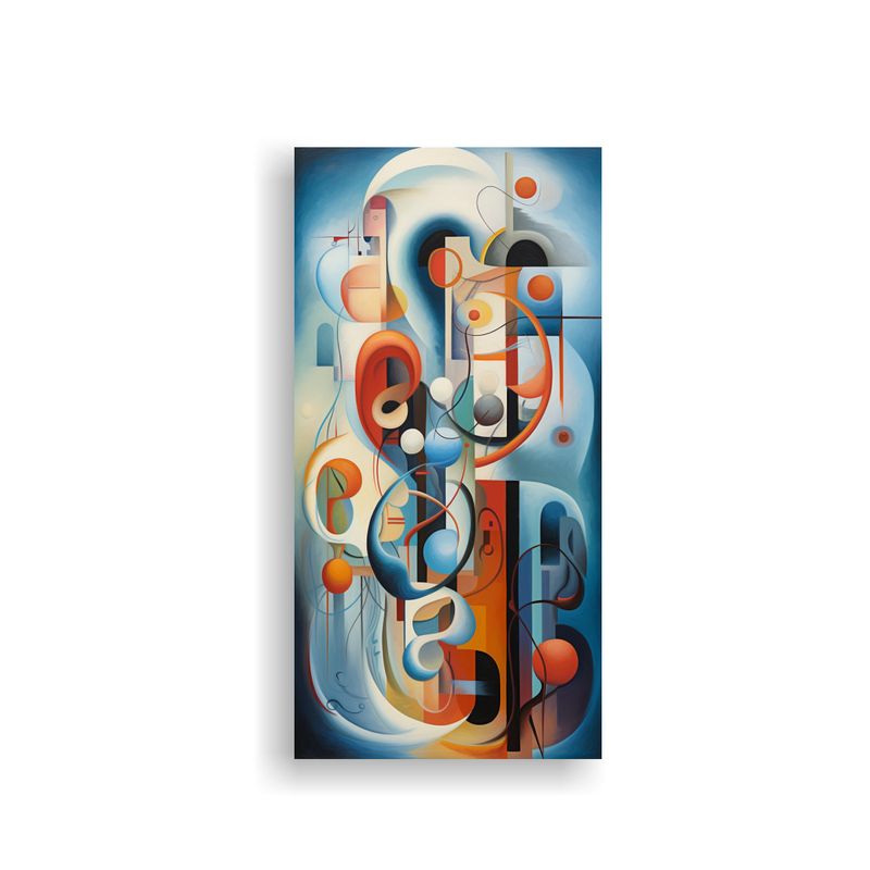 GENERICO - Tela En Bastidor Tonos Alegría Abstracto 30x60 Cm