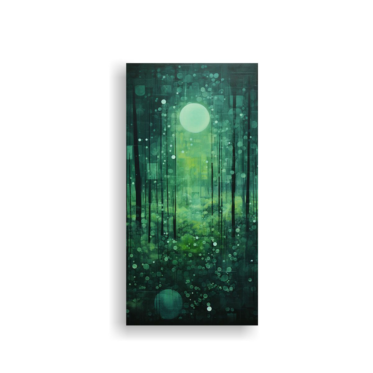 GENERICO - Cuadro Abstracto De Bosque En Verde 30x60 Cm.