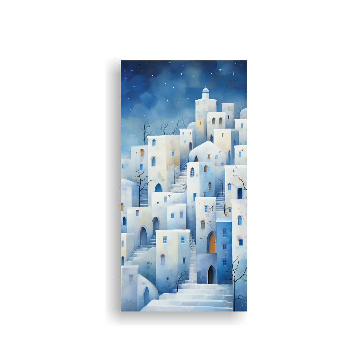 GENERICO - Pintura Abstracta Exclusiva En Tonos Azules Y 80x160 Cm