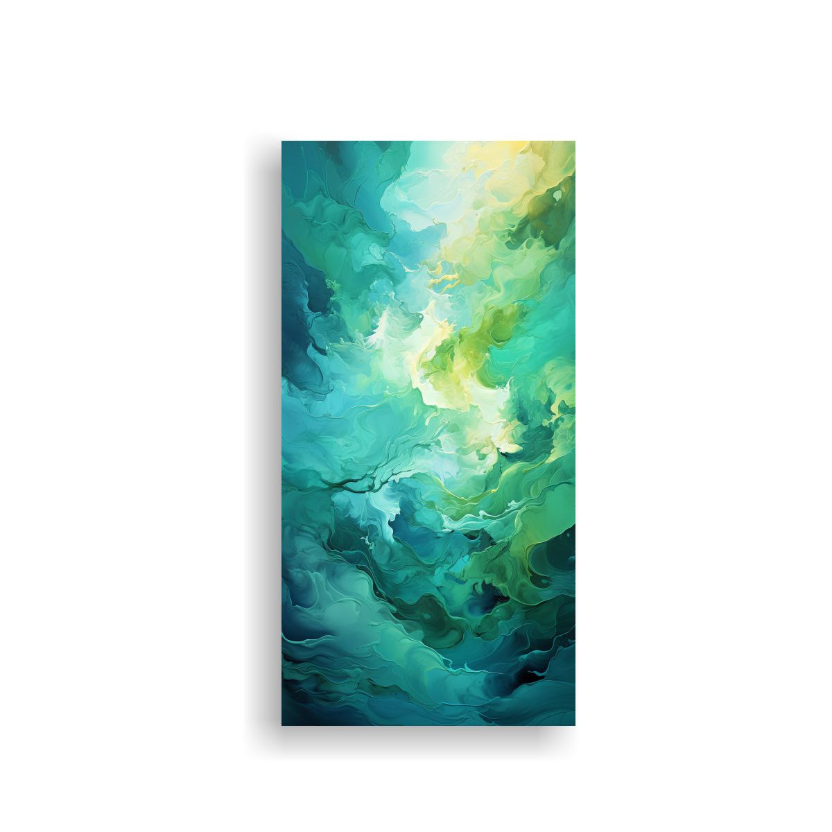 GENERICO - Cuadro Abstracto Exclusivo Pintura Verde Lienzo 70x140 Cm